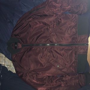 Mens Maroon Bomber Jacket